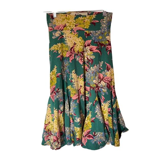 Effie's Heart Floral Midi A Line Skirt Handkerchief Hem SZ S - Picture 1 of 6